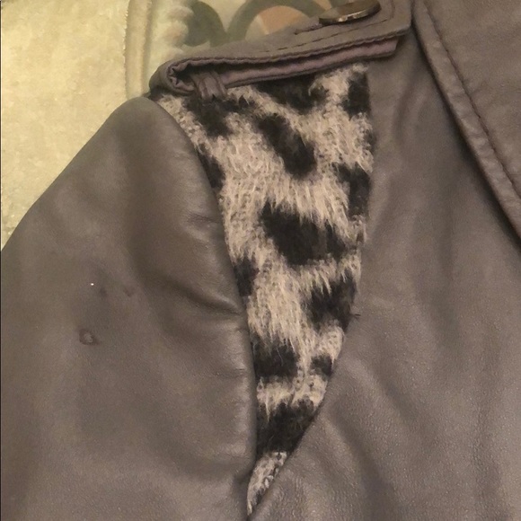 Bcbg Gray and black leopard biker jacket - Picture 8 of 8